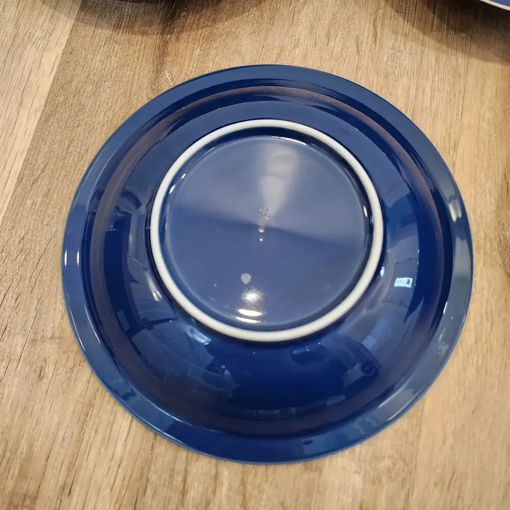 Tachikichi Cobalt Blue 5 Pc Floral Plate Set Curry Dinner Tableware Dishes W/Box